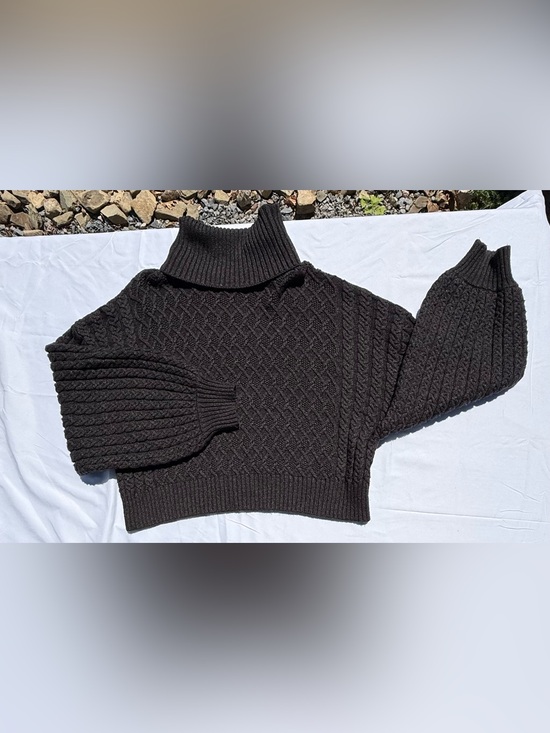 Zara Sweaters - Zara Black Cable-Knit Turtleneck Sweater